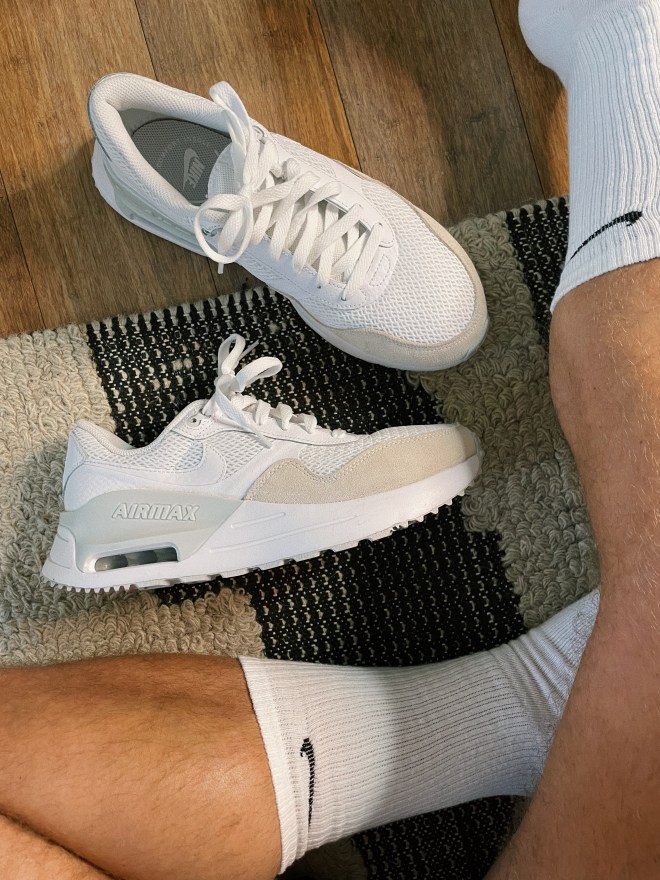 Nike Air Max Systm Shoes in white, tan and gray